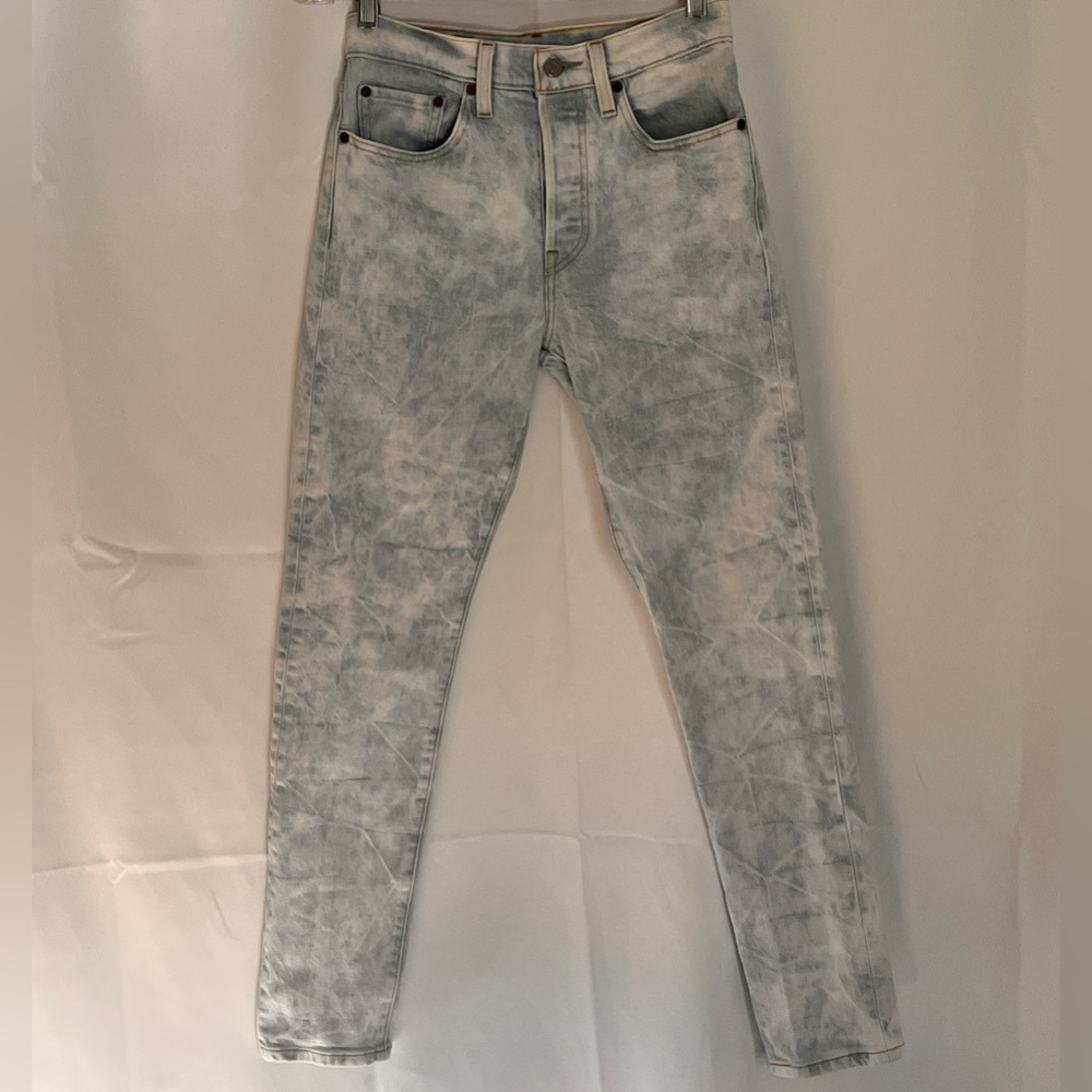 LEVI'S WATER LESS Blue Jeans Straight 501 Lt Wash High Rise Button Fly 26x30